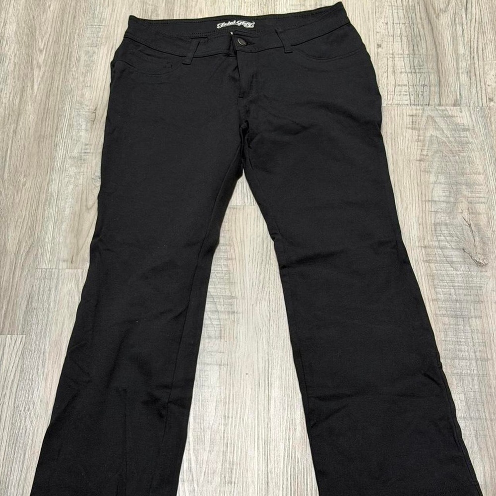 Faded Glory Bootcut Pants Women Size 10P Black Low Rise Trousers
